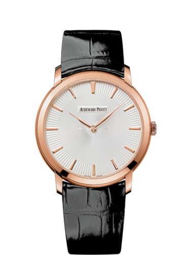 Jules Audemars 15180 Extra-Thin Pink Gold / Silver Guilloche