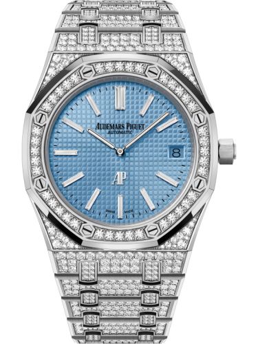 Royal Oak Extra-Thin White Gold / Diamond / Light Blue