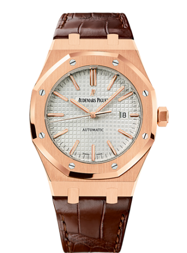 Royal Oak 15400 Pink Gold / Silver / Strap