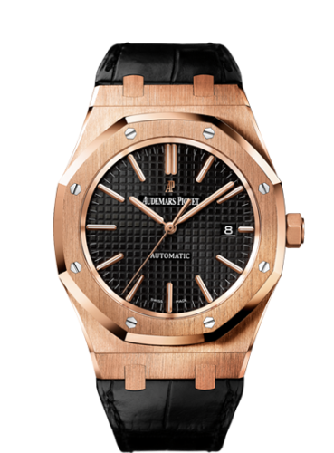 Royal Oak 15400 Pink Gold / Black / Strap