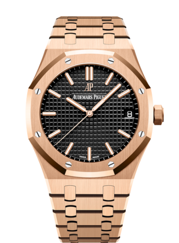 Royal Oak 15500 Pink Gold / Black