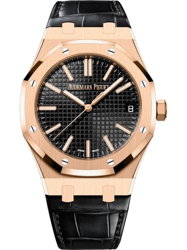 Royal Oak Selfwinding 41 Pink Gold / Black / Strap / 50th Anniversary