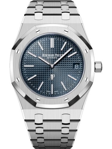 Royal Oak Extra-Thin Stainless Steel / Blue / 50th Anniversary
