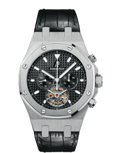 Royal Oak Tourbillon Chronograph Stainless Steel / Black / Strap