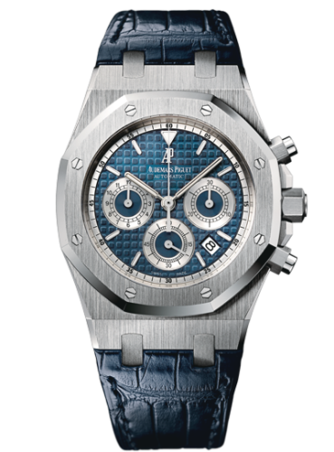 Royal Oak 26022 Chronograph White Gold / Blue / Strap
