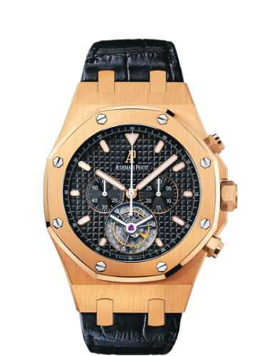 Royal Oak Tourbillon Chronograph Pink Gold / Black / Strap