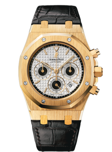 Royal Oak 26022 Chronograph Yellow Gold / Silver / Strap