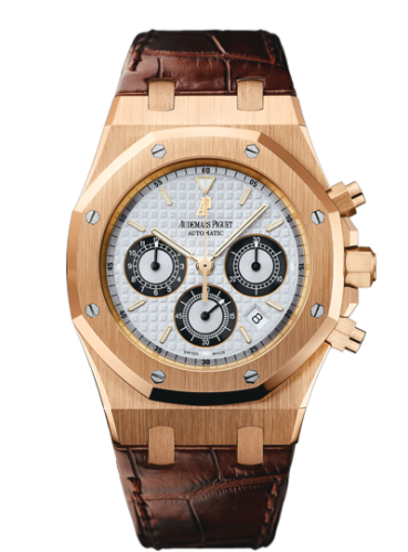 Royal Oak 26022 Chronograph Pink Gold / Silver / Strap