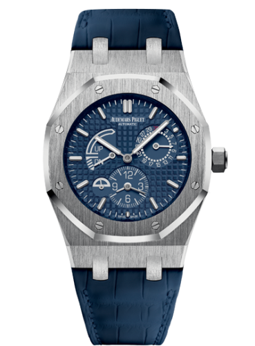 Royal Oak 26124 Dual Time Stainless Steel / Blue / Strap