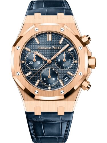 Royal Oak Chronograph 41 Pink Gold / Blue / Strap