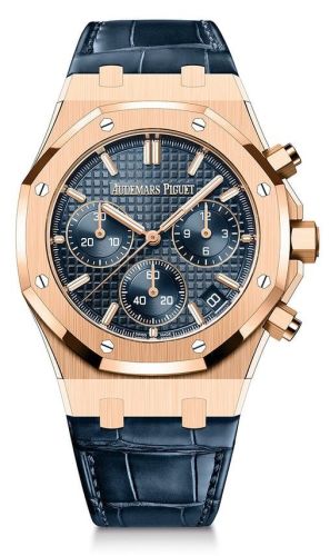 Royal Oak Chronograph 41 Pink Gold / Blue / Strap / 50th Anniversary