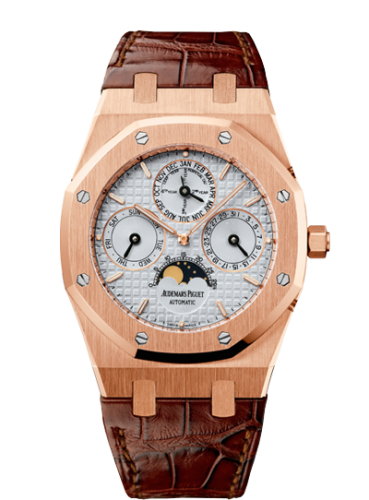 Royal Oak Perpetual Calendar Pink Gold / Silver / Strap
