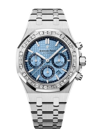 Royal Oak Chronograph 38 White Gold / Diamond / Light Blue
