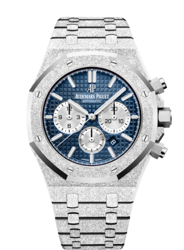 Royal Oak 41 Chronograph Frosted White Gold / Blue