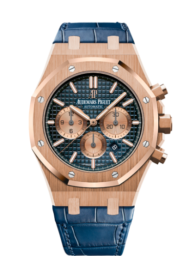 Royal Oak Chronograph 41 Pink Gold / Blue / Alligator