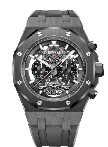 Royal Oak 26343 Tourbillon Chronograph Openworked Ceramic / Rubber