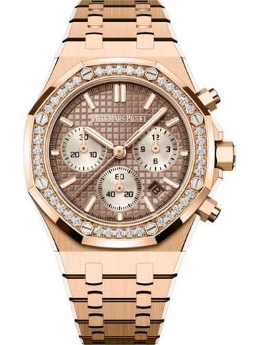 Royal Oak Chronograph 38 Pink Gold - Diamond / Beige