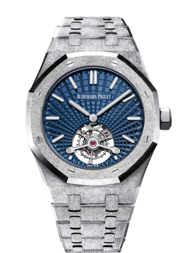 Royal Oak Ultra Thin Tourbillon Frosted White Gold / Blue