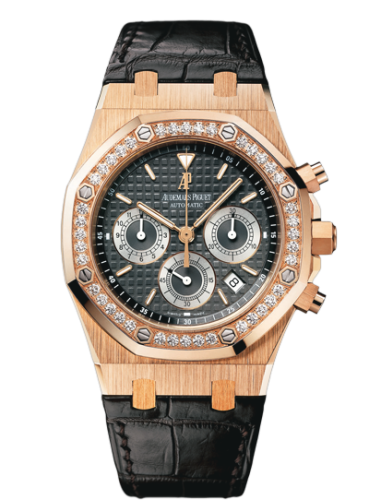 Royal Oak 26557 Chronograph Pink Gold / Brown / Diamond
