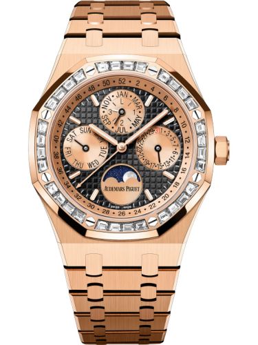 Royal Oak Perpetual Calendar 41 Pink Gold - Baguette / Black