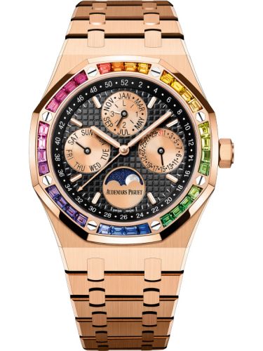 Royal Oak Perpetual Calendar 41 Pink Gold - Rainbow / Black