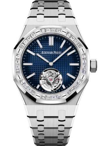 Royal Oak Extra Thin Selfwinding Flying Tourbillon RD#3 White Gold - Baguette / Smoked Blue