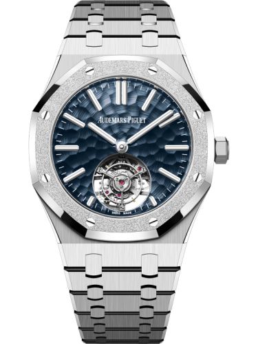 Royal Oak Self-Winding Flying Tourbillon White Gold - Frosted / Dimpled Blue