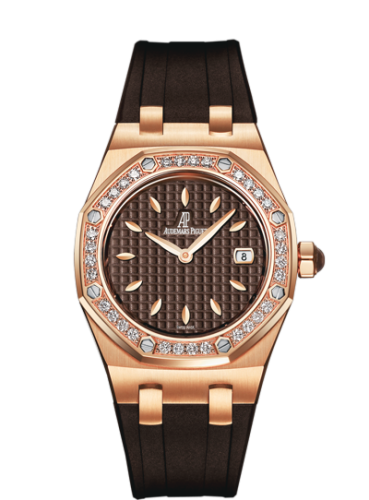 Royal Oak Quartz 67621 Pink Gold / Diamond / Brown / Rubber