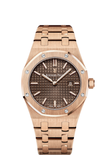 Royal Oak 67650 Quartz Pink Gold / Brown