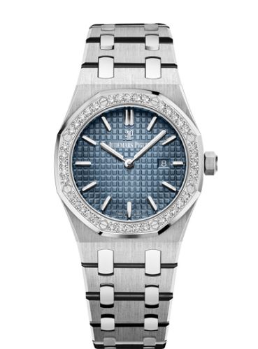 Royal Oak 67651 Quartz Titanium / Platinum / Blue / Bracelet