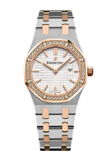 Royal Oak 67651 Quartz Stainless Steel / Pink Gold / Diamond / Silver / Bracelet