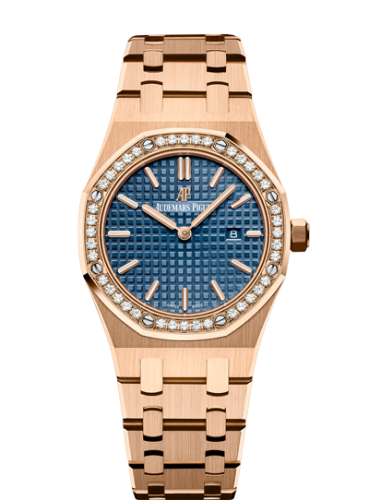 Royal Oak 67651 Quartz Pink Gold / Blue / Bracelet