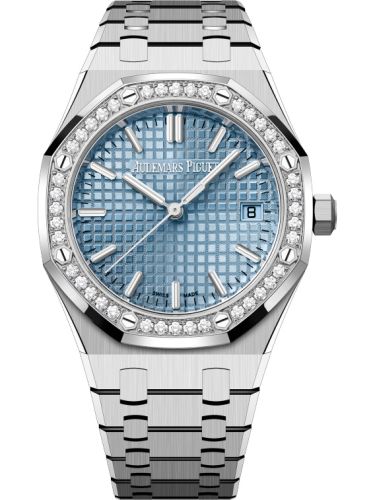 Royal Oak Selfwinding 34 Stainless Steel - Diamond / Ice Blue / Bracelet / 50th Anniversary