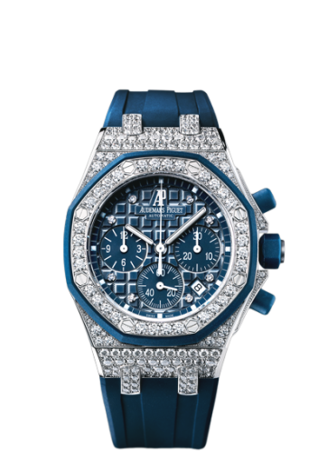 Royal Oak Offshore 26092 Lady Chronograph White Gold / Blue