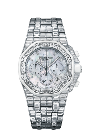 Royal Oak OffShore 26114 Chronograph White Gold / Baguette / MOP