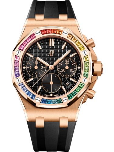 Royal Oak OffShore 26231 Lady Chronograph Pink Gold - Rainbow / Black