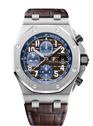 Royal Oak Offshore 42 Stainless Steel / Brown / Alligator